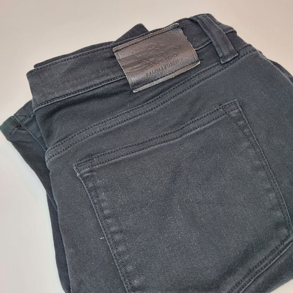 Lauren Ralph Lauren Modern Bootcut Jeans Womens 10 Black Excellent Stretch Denim